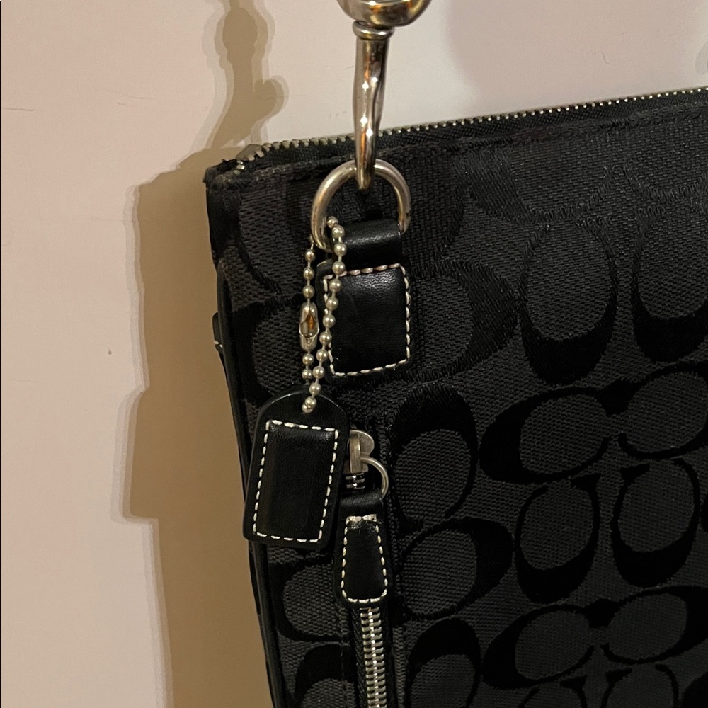 Coach Black Signature Patterned Crossbody Bag - Picture 5 of 10